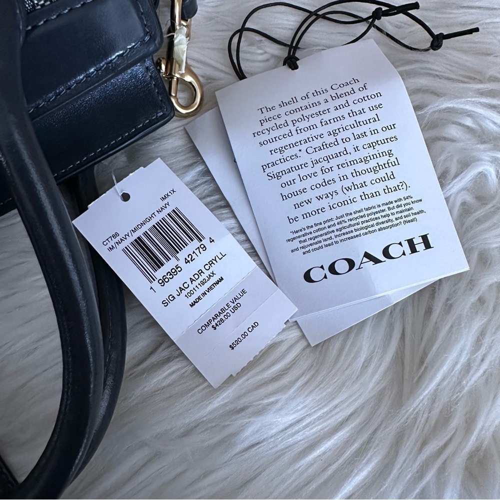 New Coach Andrea Carryall Bag In Signature Jacquard satchel bag - Picture 7 of 15